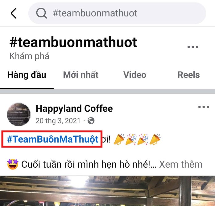 gắn hashtag vào bài viết