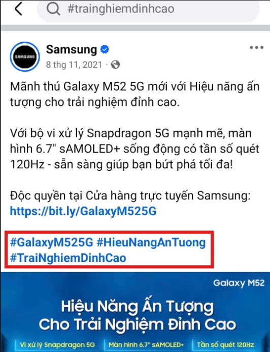 lạm dụng hashtag facebook